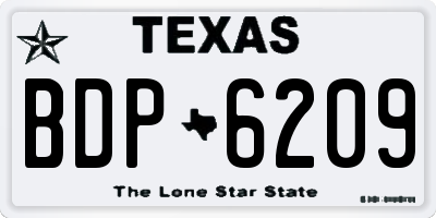 TX license plate BDP6209