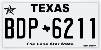 TX license plate BDP6211