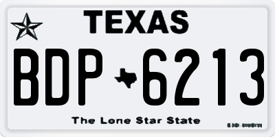 TX license plate BDP6213