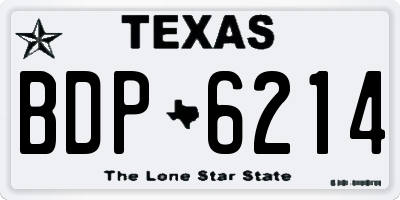 TX license plate BDP6214