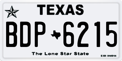 TX license plate BDP6215