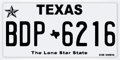 TX license plate BDP6216