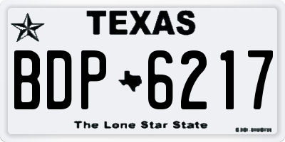 TX license plate BDP6217