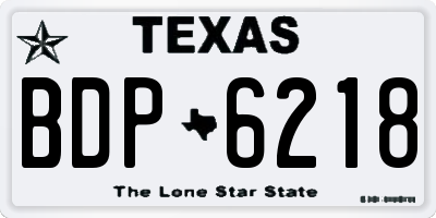 TX license plate BDP6218