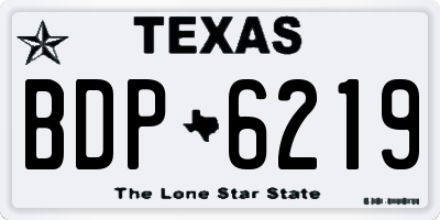 TX license plate BDP6219