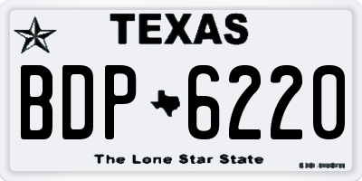 TX license plate BDP6220