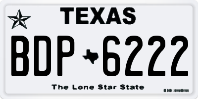 TX license plate BDP6222