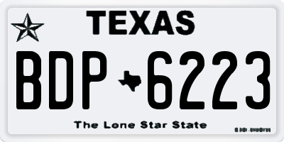TX license plate BDP6223