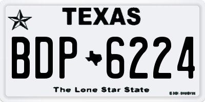 TX license plate BDP6224