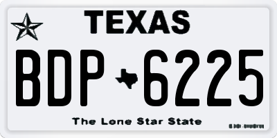 TX license plate BDP6225