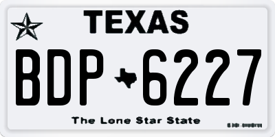 TX license plate BDP6227