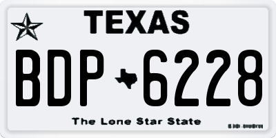 TX license plate BDP6228