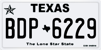 TX license plate BDP6229