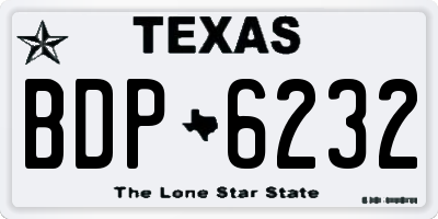 TX license plate BDP6232