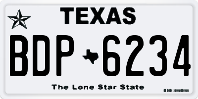 TX license plate BDP6234