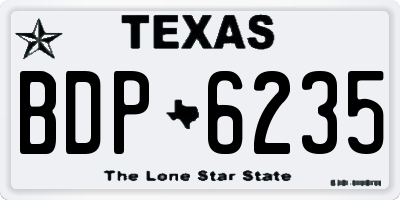 TX license plate BDP6235