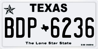 TX license plate BDP6236