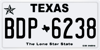TX license plate BDP6238