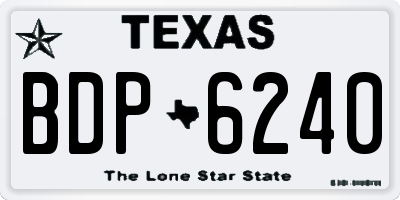 TX license plate BDP6240
