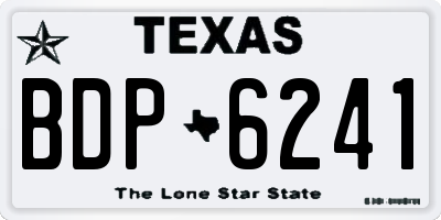 TX license plate BDP6241