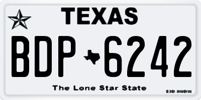 TX license plate BDP6242