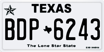 TX license plate BDP6243