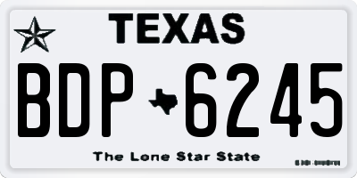 TX license plate BDP6245
