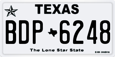 TX license plate BDP6248