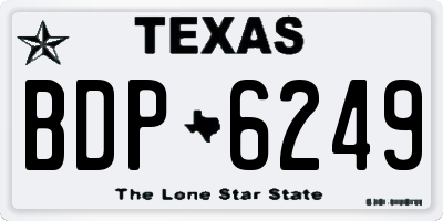 TX license plate BDP6249