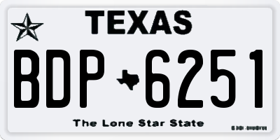 TX license plate BDP6251