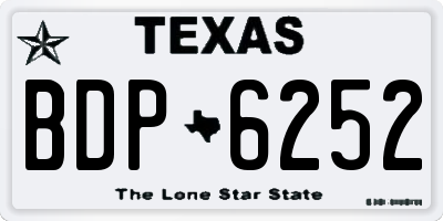 TX license plate BDP6252