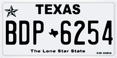 TX license plate BDP6254