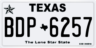 TX license plate BDP6257