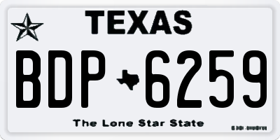 TX license plate BDP6259