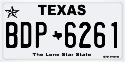 TX license plate BDP6261