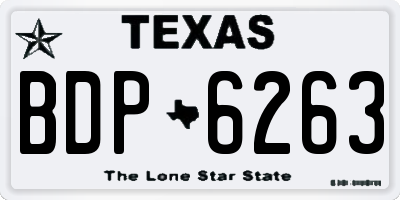 TX license plate BDP6263