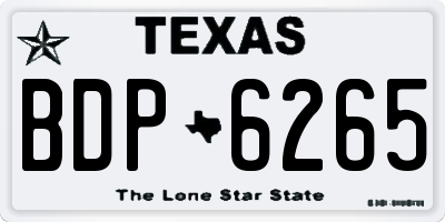 TX license plate BDP6265