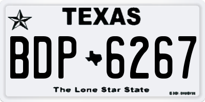 TX license plate BDP6267