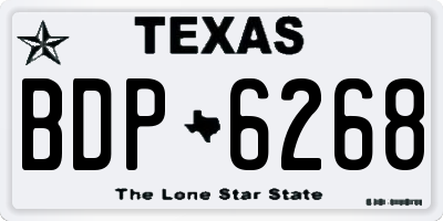 TX license plate BDP6268