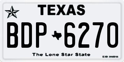 TX license plate BDP6270