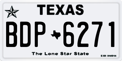 TX license plate BDP6271