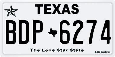 TX license plate BDP6274