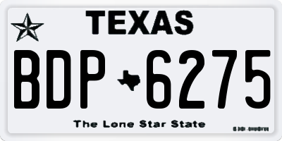 TX license plate BDP6275