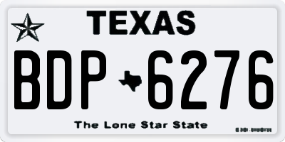 TX license plate BDP6276