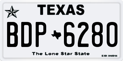 TX license plate BDP6280