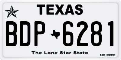 TX license plate BDP6281