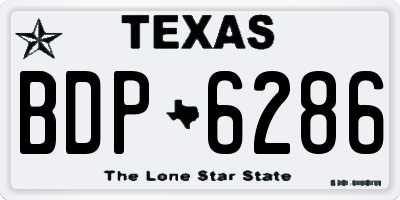 TX license plate BDP6286