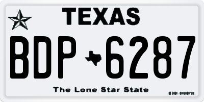TX license plate BDP6287