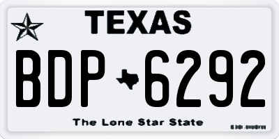 TX license plate BDP6292