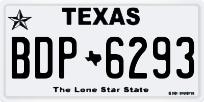 TX license plate BDP6293